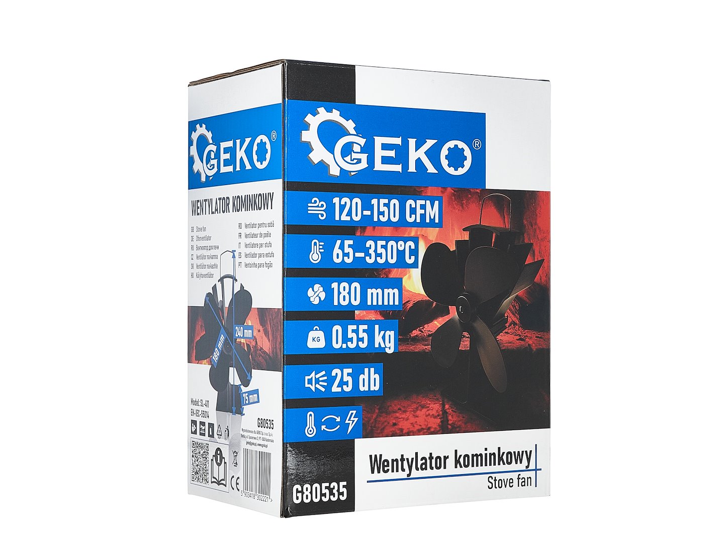 Ventilator termoelectric pentru semineu, Geko G80535