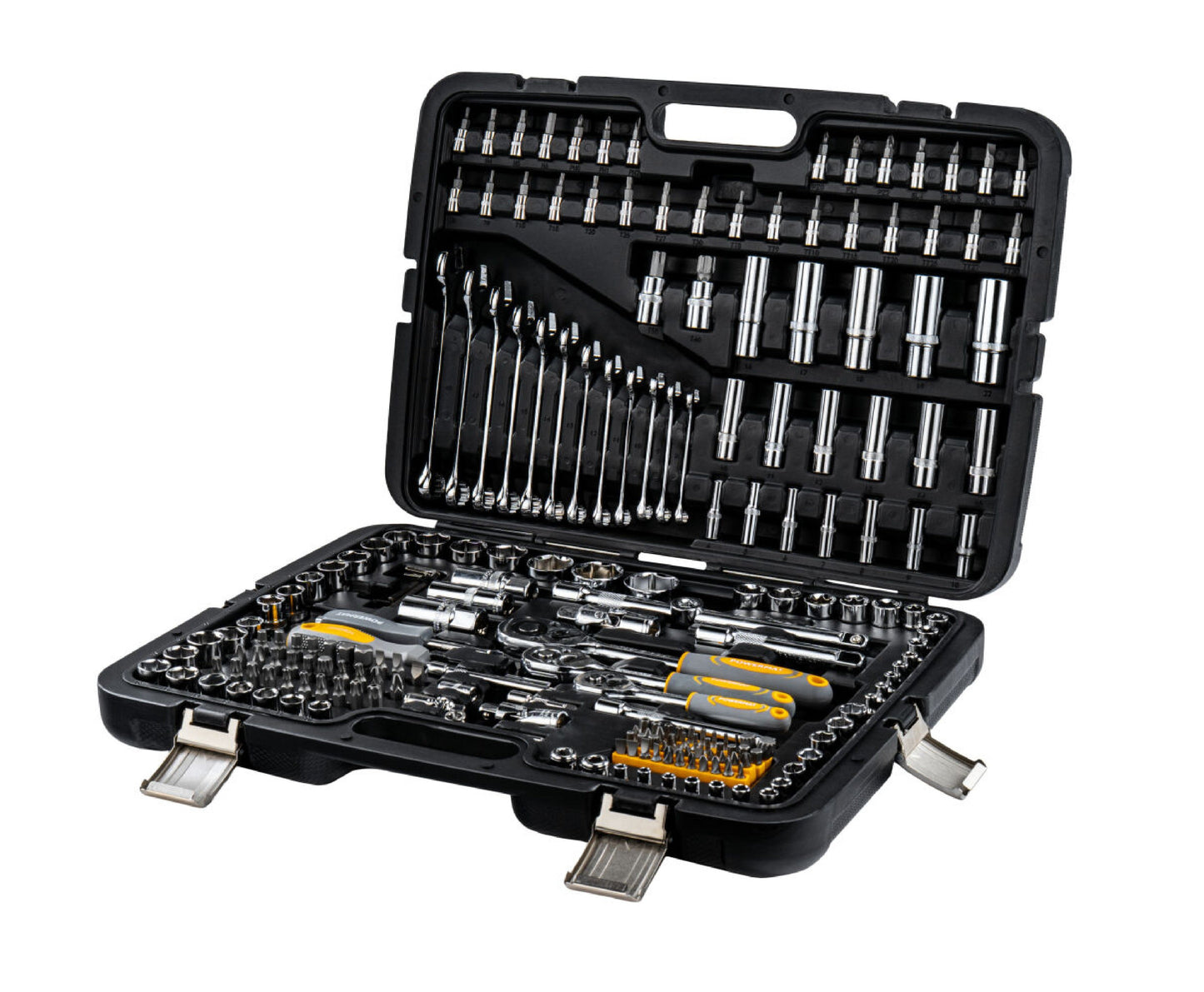 Trusa chei si biti PM-ZKNB-216SU-PRO, 1/2" | 1/4" | 3/8", 216 bucati, Powermat PM1613