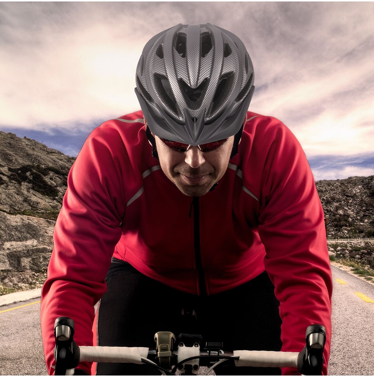 Casca de bicicleta sport pentru adulti, 58-61 cm, gri, MalTrack 112823