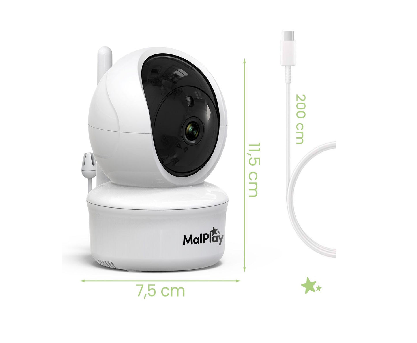 Camera de supraveghere pentru bebelusi NannyEyeComplex HD, 5", MalPlay 113864