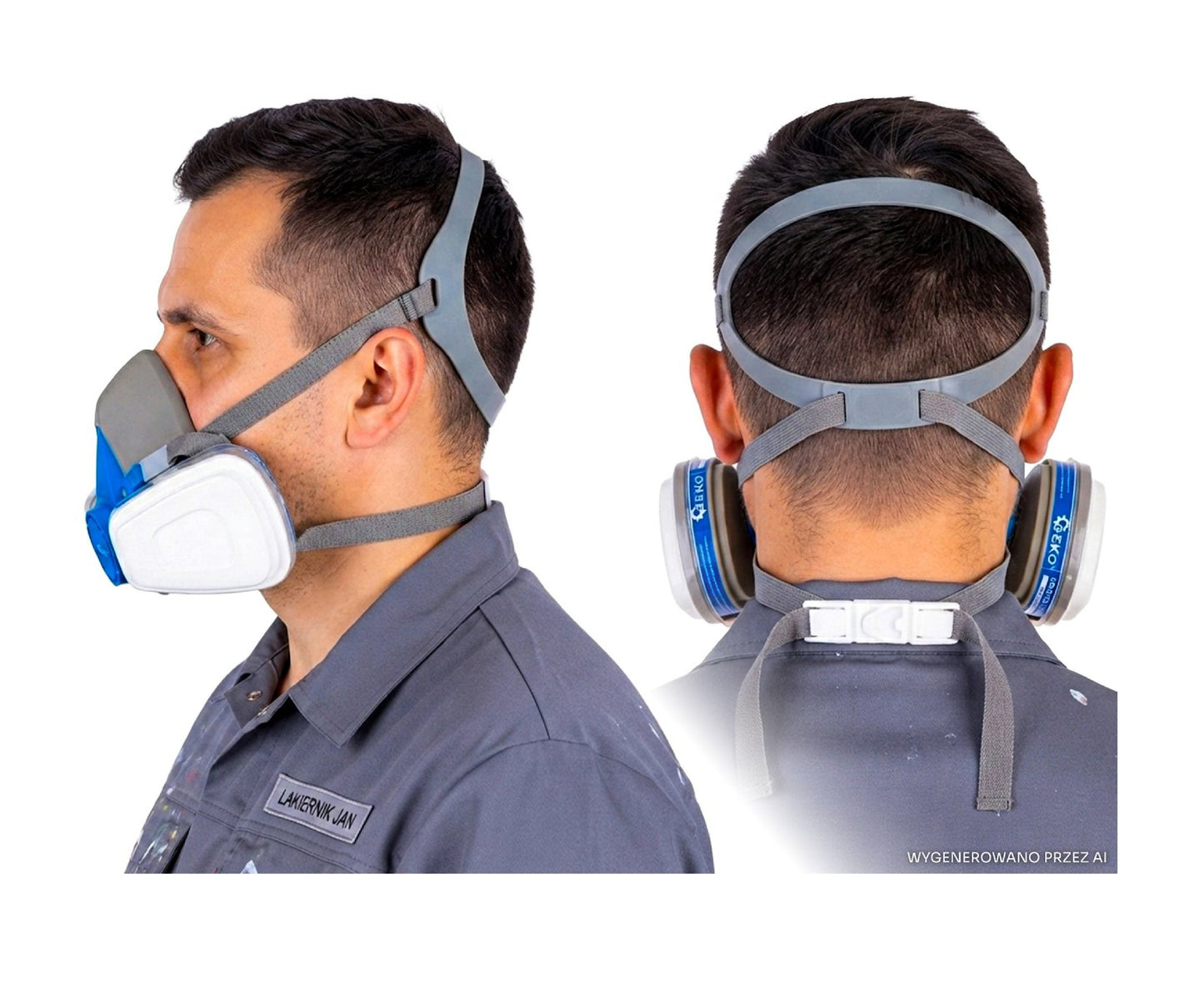 Semimasca de protectie pentru vopsit cu filtre pentru vapori organici si particule, pentru lucrari de vopsire si slefuire, Geko G90013