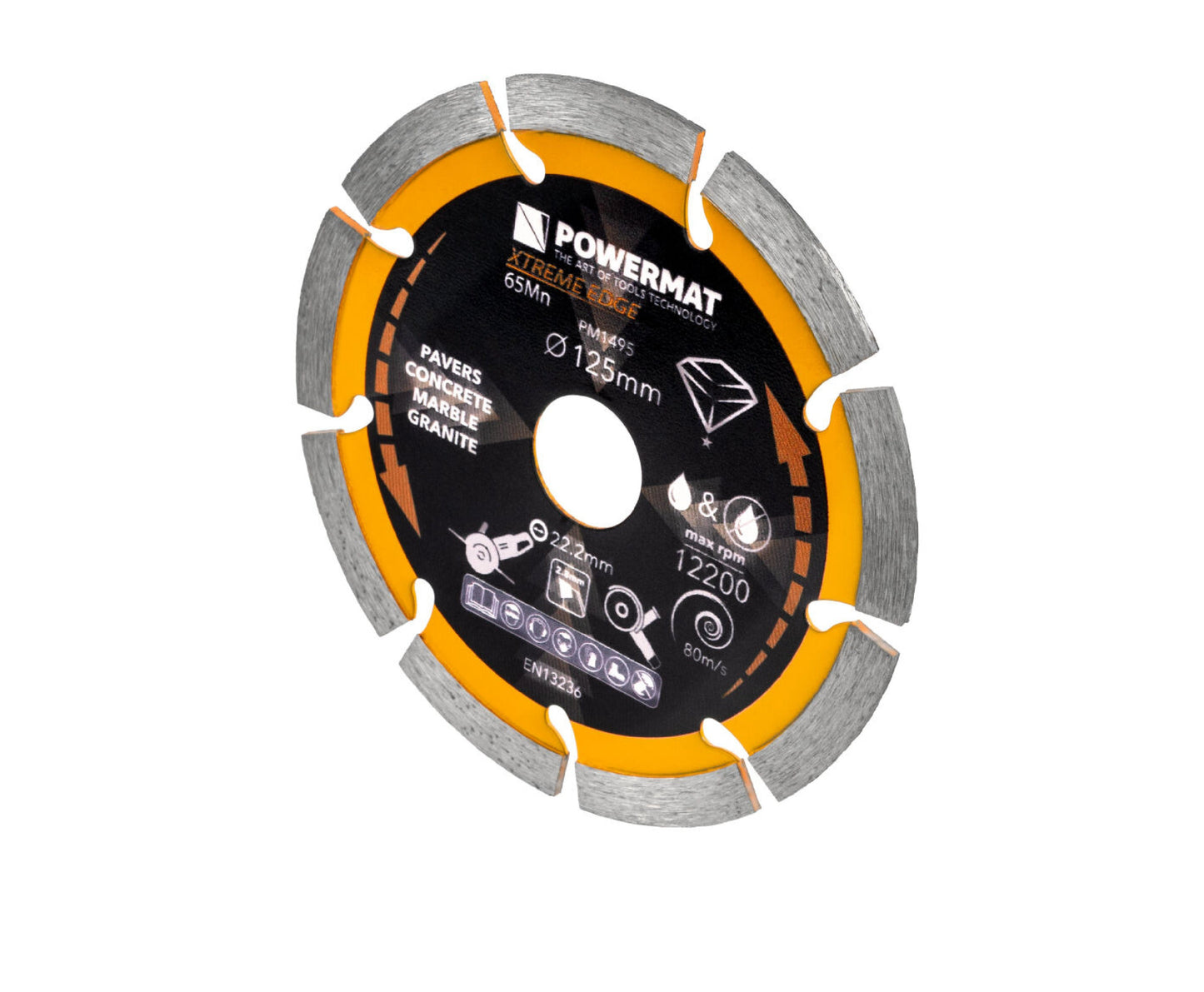 Disc diamantat segmentat PM-TDCS-1253T, 125 mm, Powermat PM1495