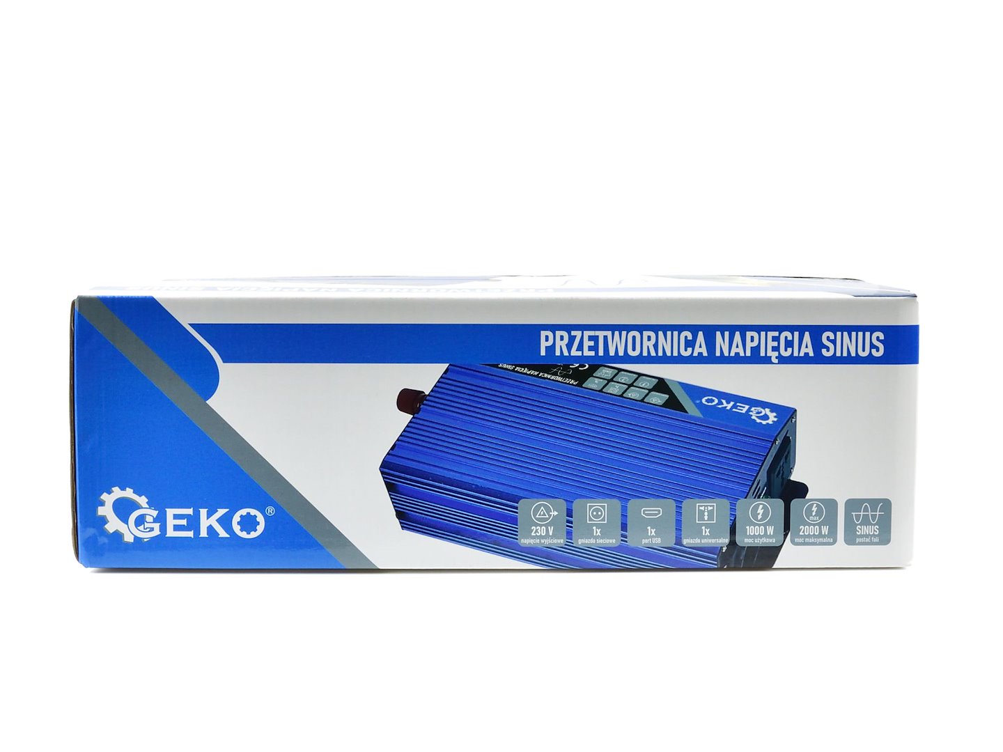 Convertor de tensiune SINUS, 12 V / 230 V, 1000 / 2000 W, Geko G17014