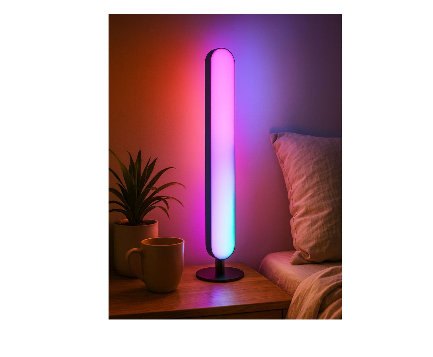 Set 2 lampi ambientale LED RGB cu telecomanda, 16 culori, 24.8x4.1x3.5cm, Lean 27687