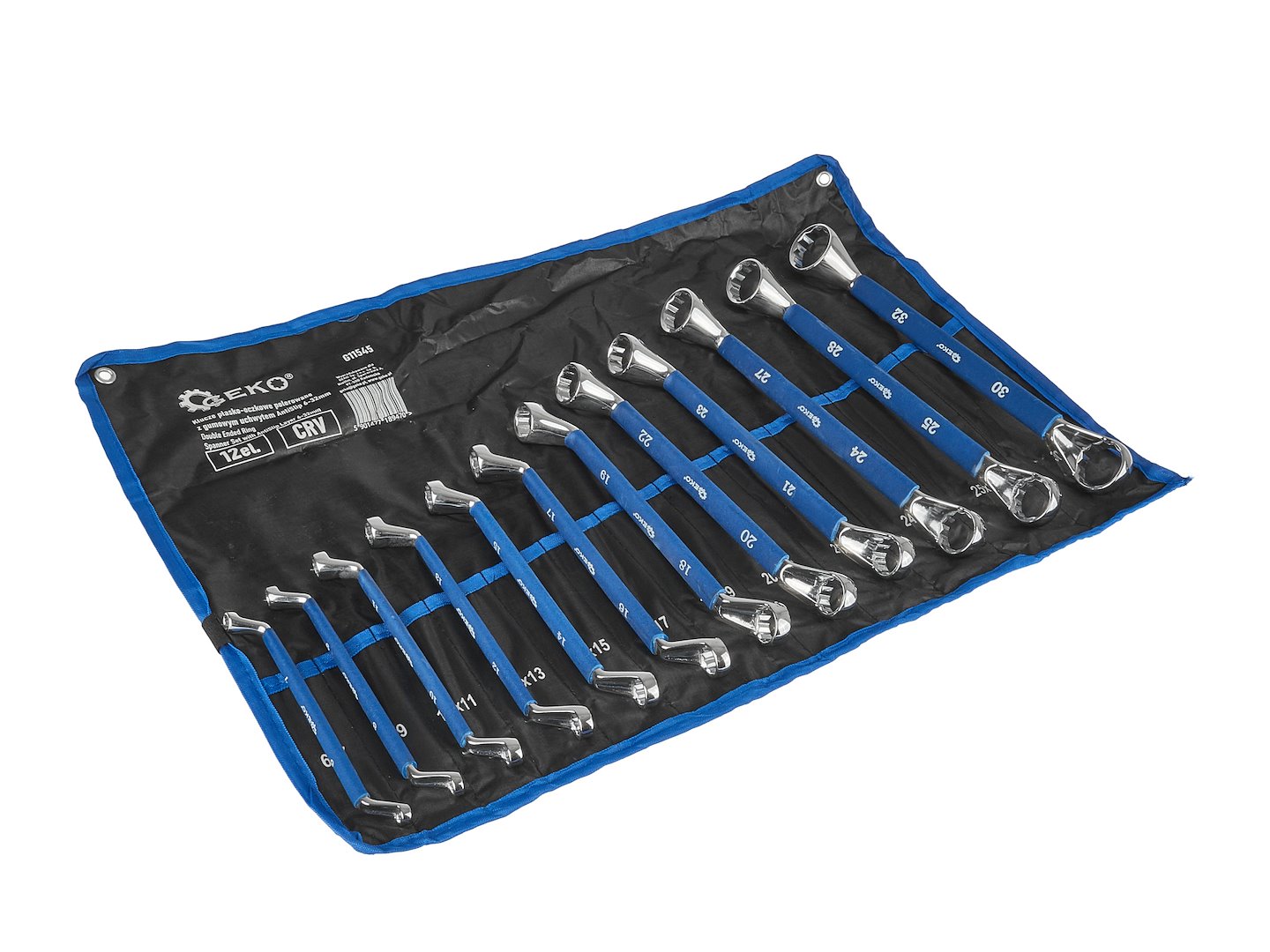 Set chei inelare cu maner antialunecare, 6-32 mm, 12 bucati, Cr-V, Geko G11545