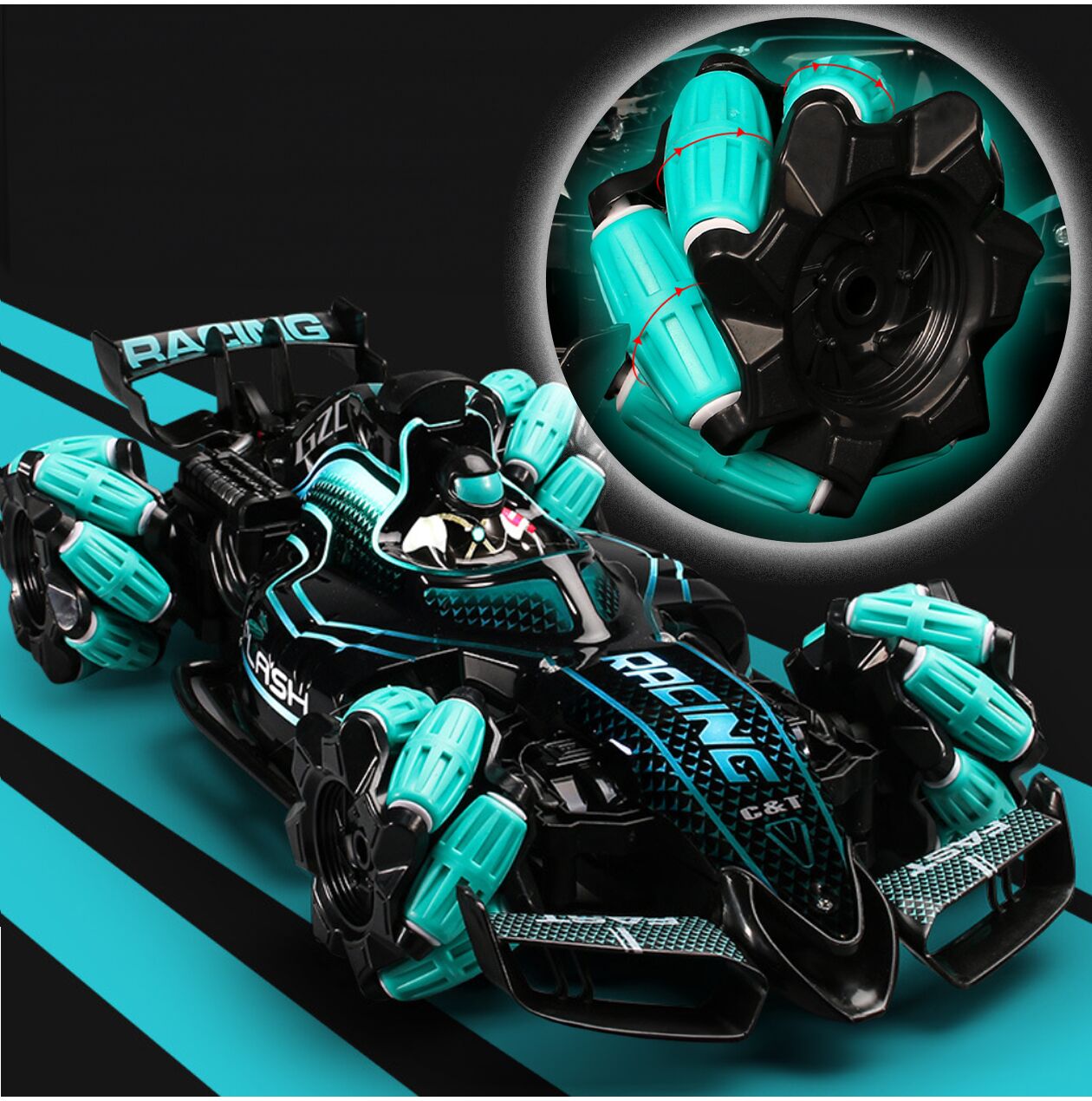 Masinuta pentru drifturi cu telecomanda si senzor, 36 cm x 15 cm x 10,5 cm, MalPlay 111570