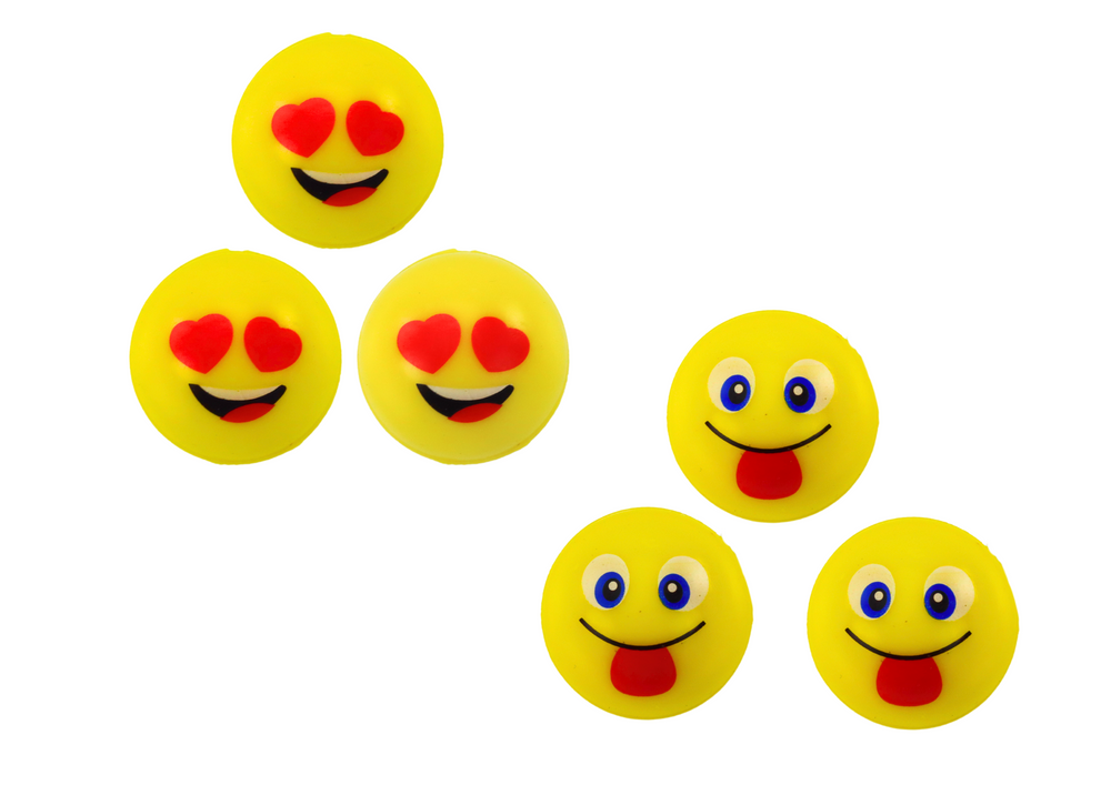 Set 6 bile de cauciuc emoji, 17.5 x 12.5 x 3 cm, Lean 20376