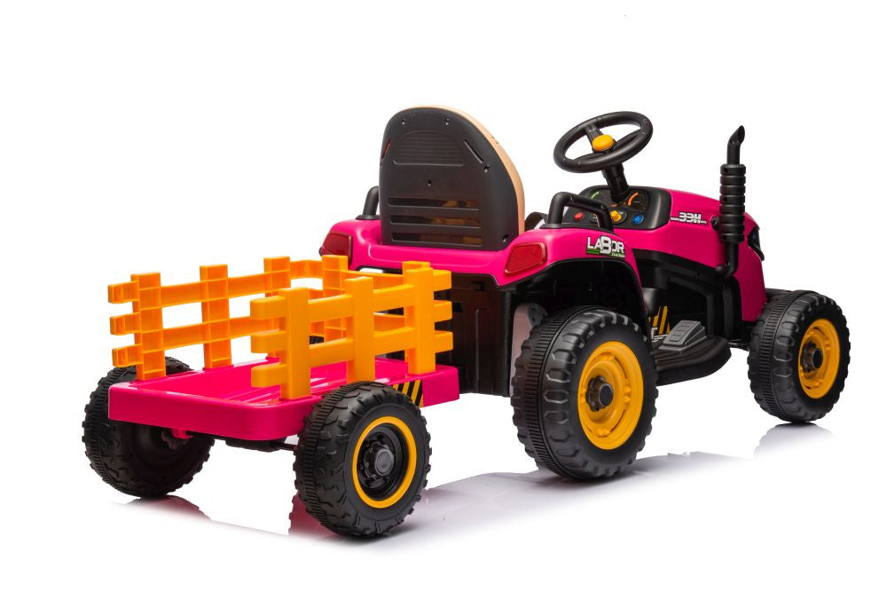Tractoras electric cu baterie BBH-030, roz, Lean 19780