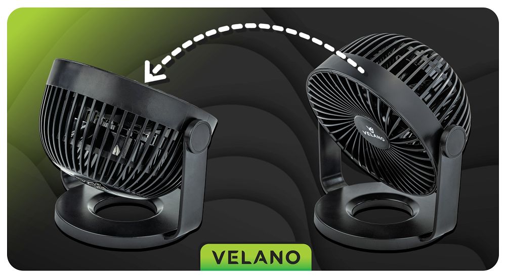 Ventilator de birou cu baterii Velano, negru, 1200 mAh, Powermat VELWEBS0011